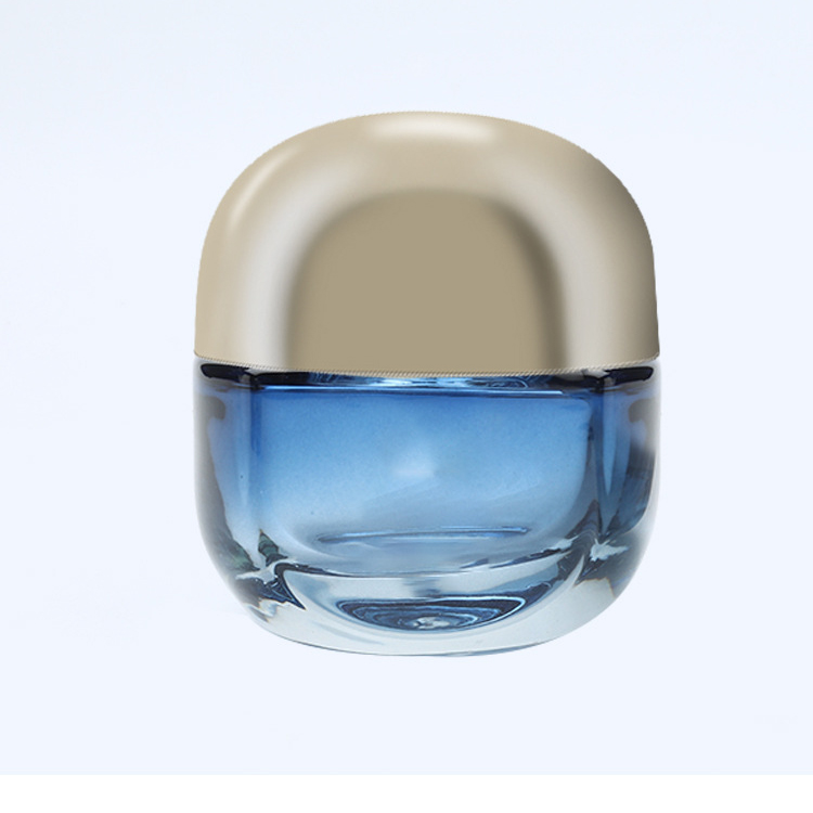 Custom high grade empty cosmetic packaging skin care 50g 30g glass jar with plastic lid for face cream