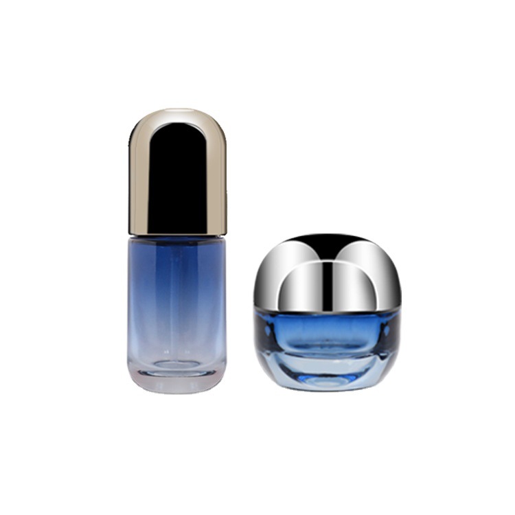 Custom high grade empty cosmetic packaging skin care 50g 30g glass jar with plastic lid for face cream