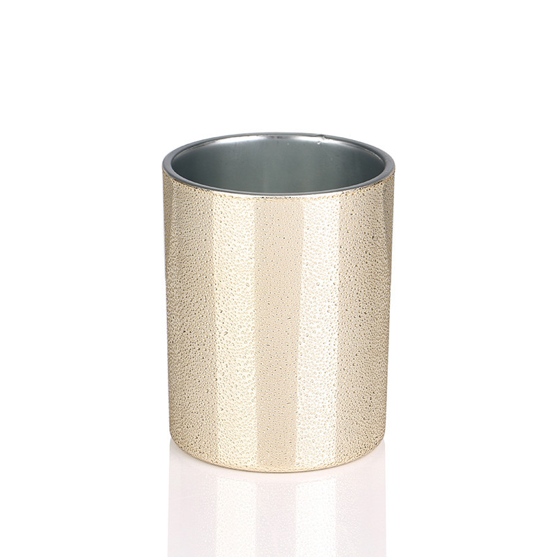 Custom high quality 180ml Inner shiny gloss white glass candle jars with lids and boxes