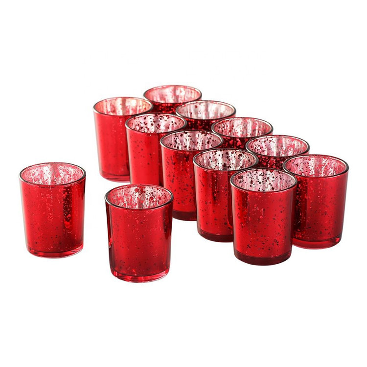 Custom high quality 180ml Inner shiny gloss white glass candle jars with lids and boxes