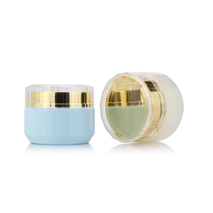 Custom high quality empty 50g blue face body cream container cosmetic glass jar for face cream