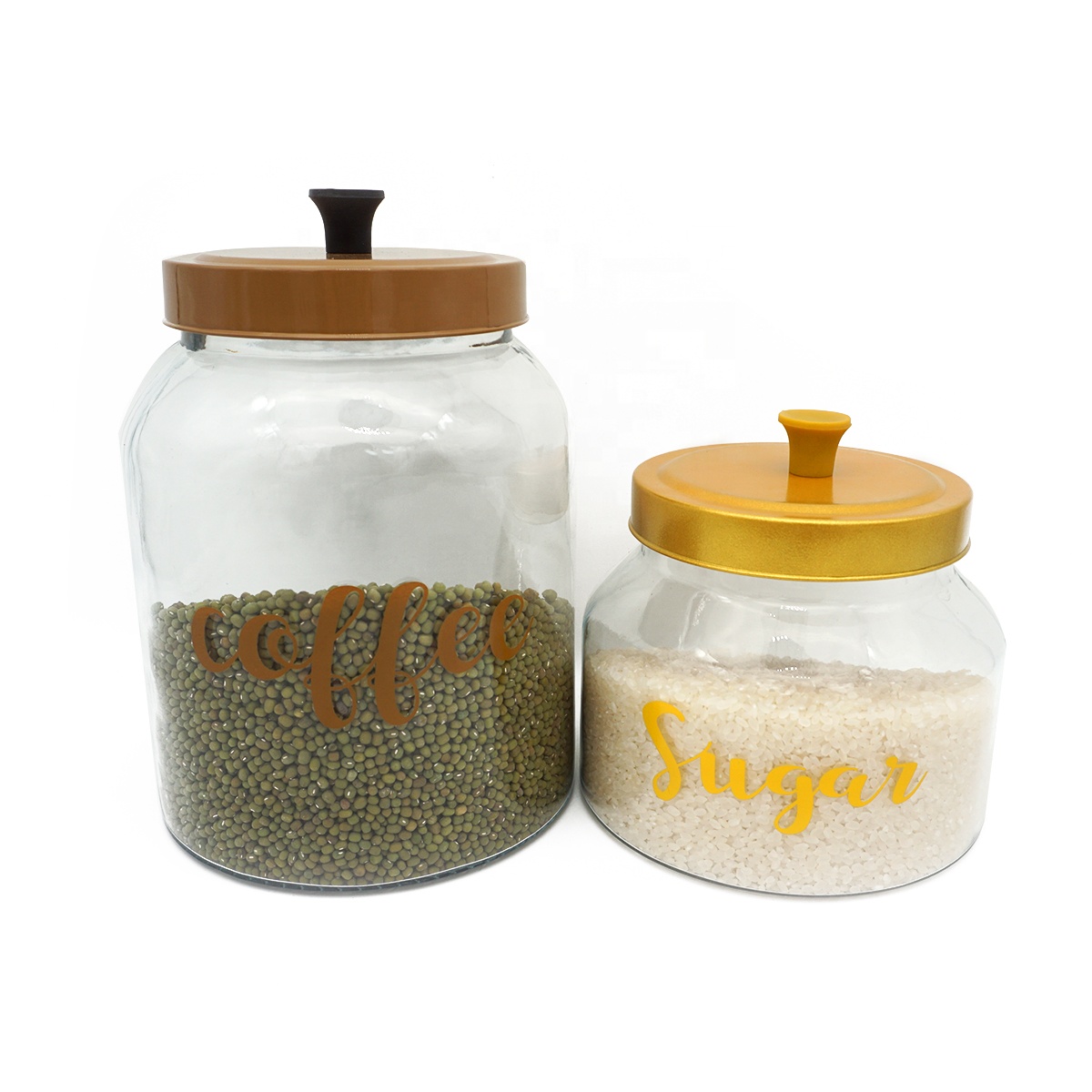 Custom high quality glass food storage jar 3L creative round glass jars with lids