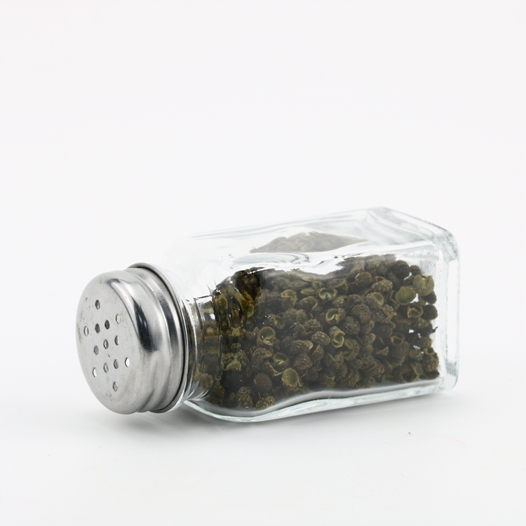 Custom kitchen seasoning storage box transparent salt seasoning glass bottle pepper shaker