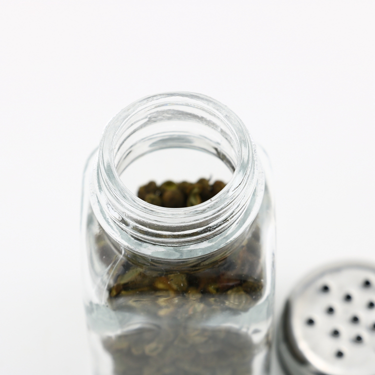Custom kitchen seasoning storage box transparent salt seasoning glass bottle pepper shaker