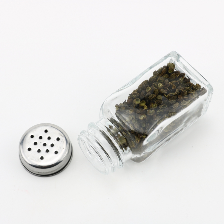 Custom kitchen seasoning storage box transparent salt seasoning glass bottle pepper shaker