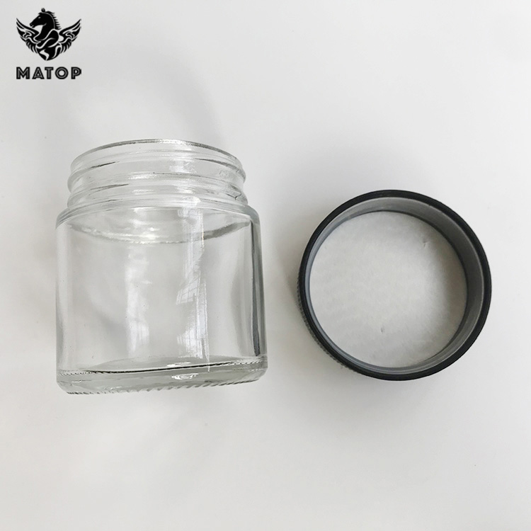 Custom lid child proof glass jar for cbd hemp flower