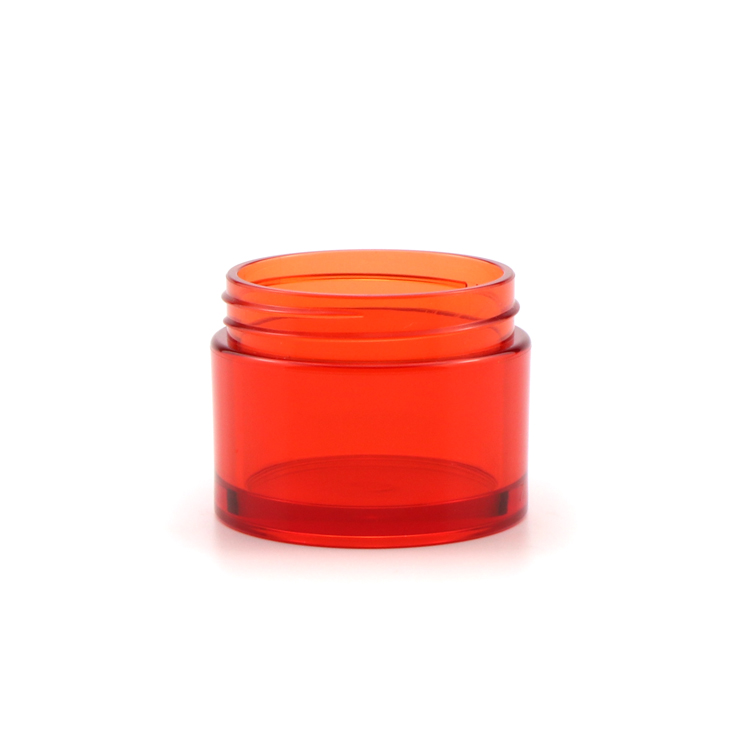 Custom logo 1/2 1 oz empty small lotion cream container transparent facial plastic jars for cosmetics with silver cap
