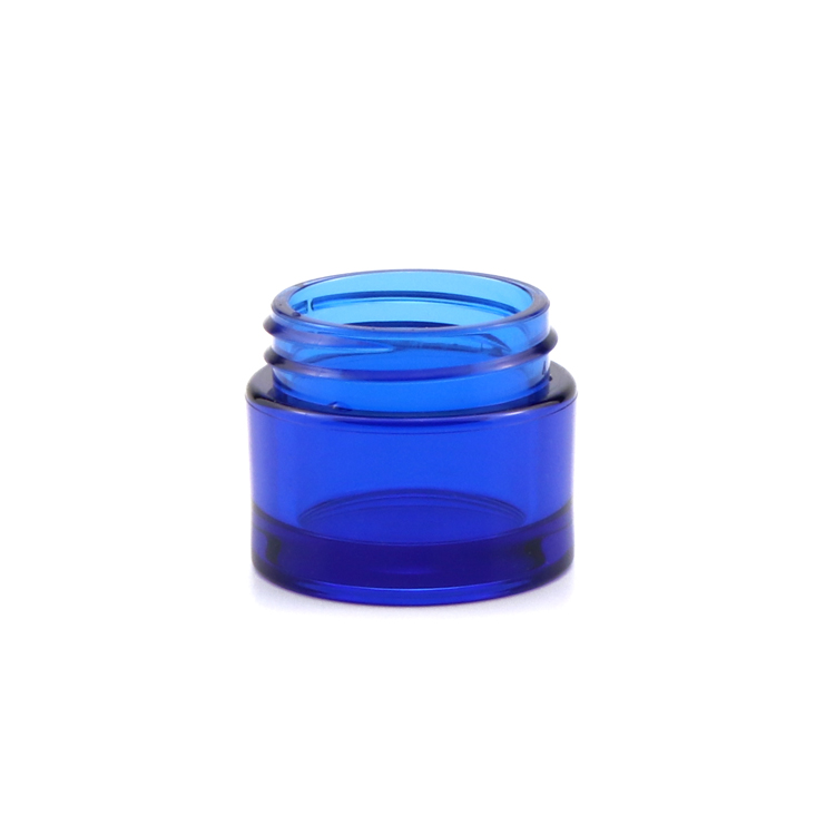 Custom logo 1/2 1 oz empty small lotion cream container transparent facial plastic jars for cosmetics with silver cap