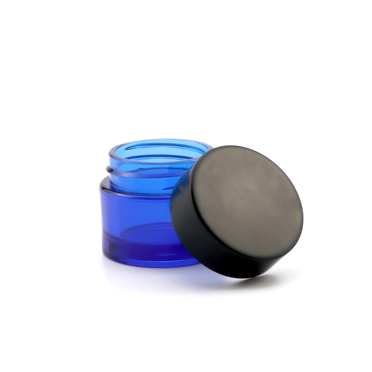 Custom logo 1/2 1 oz empty small lotion cream container transparent facial plastic jars for cosmetics with silver cap