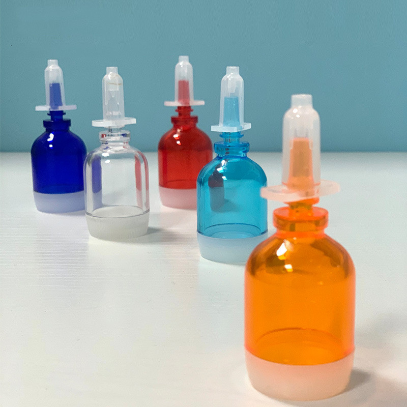 Custom logo 10g colorful plastic vial bottle cosmetic package container Hyaluronic acid stock solution ampoule Essence bottle