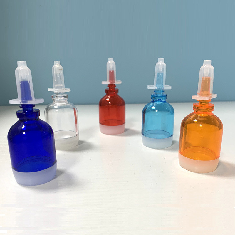 Custom logo 10g colorful plastic vial bottle cosmetic package container Hyaluronic acid stock solution ampoule Essence bottle