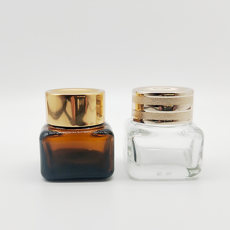 Custom logo 15g Environmental amber and clear glass jar cosmetic packing bottles package in good price brown glass jar package