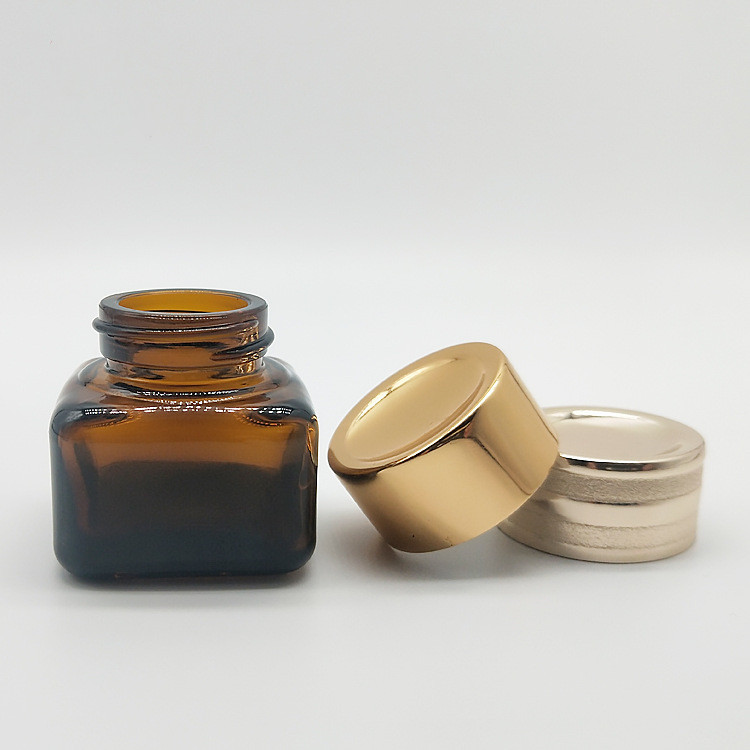 Custom logo 15g Environmental amber and clear glass jar cosmetic packing bottles package in good price brown glass jar package
