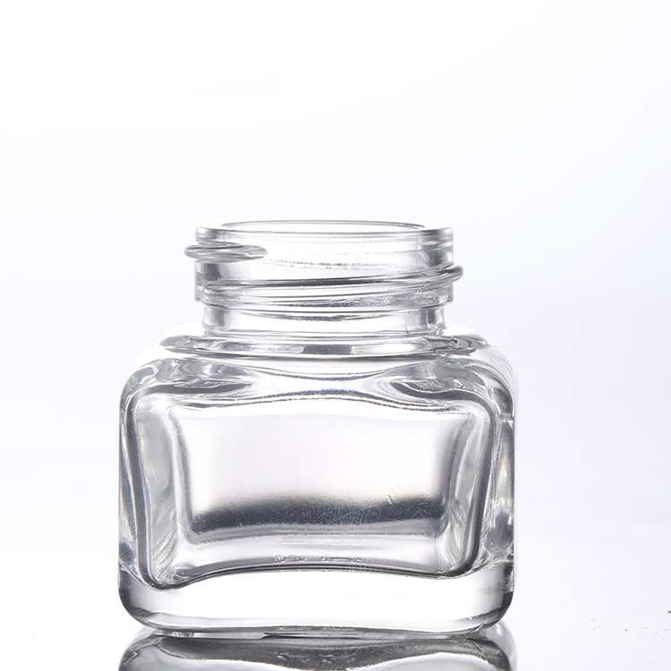 Custom logo 15g square amber and clear glass jar cosmetic packing bottles package in good price brown glass jar package