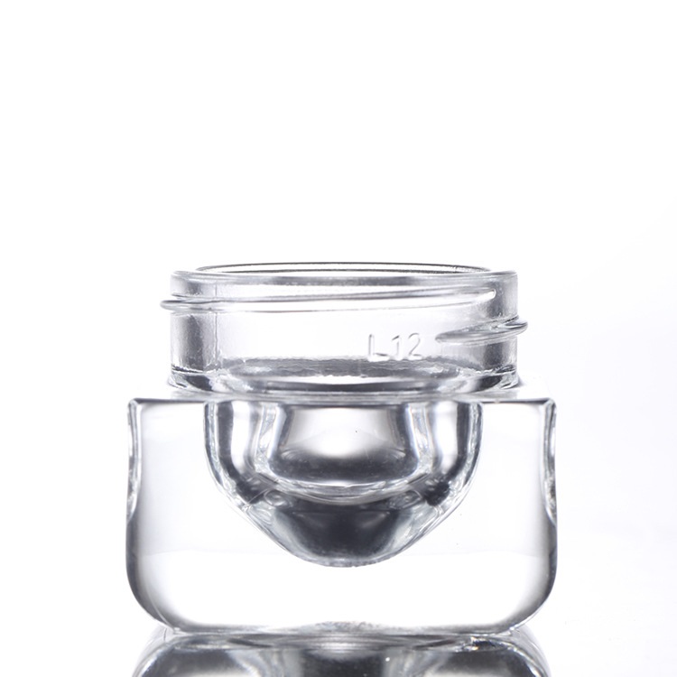 Custom logo 15g thicken clear square glass jar for eye cream cosmetic packing bottles package in good price