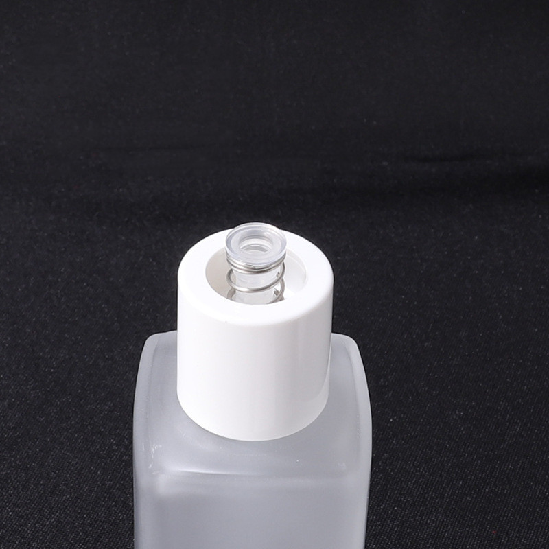 Custom logo 20g 50g 40ml 100ml 120ml frosted white square glass bottle and jar with white cap cosmetic package container