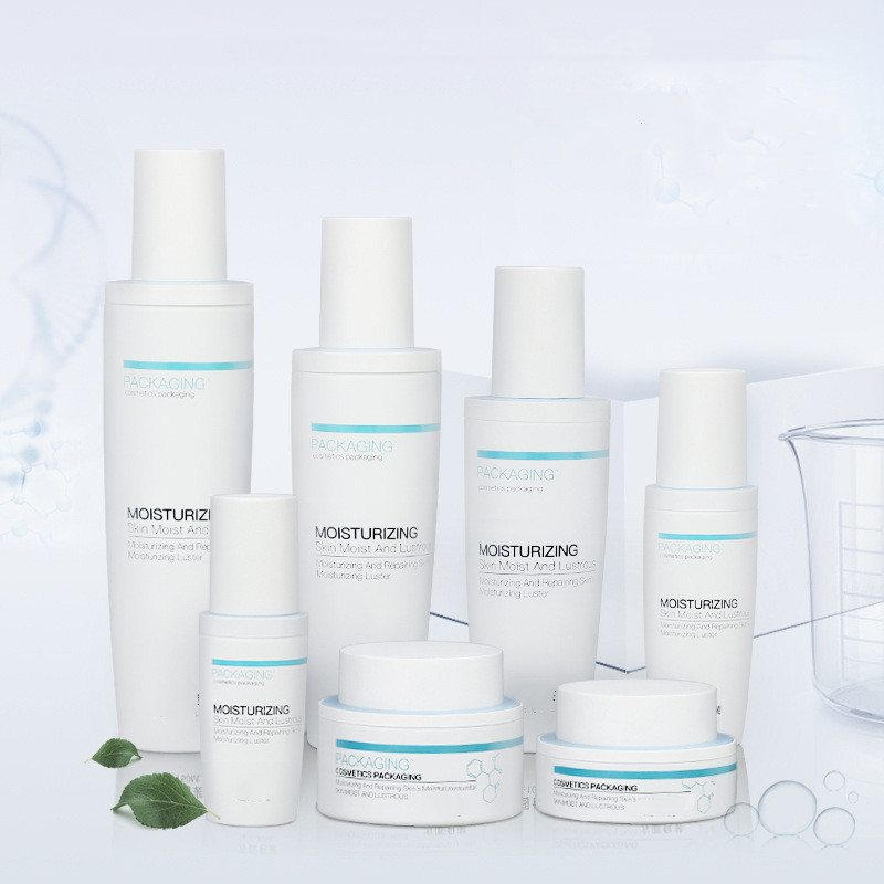 Custom logo 30g 50g 40ml 100ml 120ml 150ml matte white glass cosmetic bottle personal care production cosmetic package container