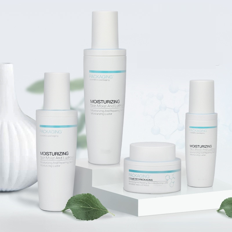 Custom logo 30g 50g 40ml 100ml 120ml 150ml matte white glass cosmetic bottle personal care production cosmetic package container