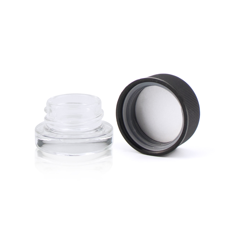Custom logo 3ml 5ml 7ml 9ml CR round lid hemp medicine CBD concentrate wax oil child resistant glass container jars