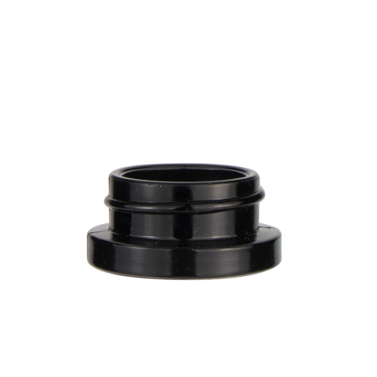 Custom logo 3ml 5ml 7ml 9ml black uv CR flush low profile round cylinder cbd oil glass jar with black childproof lid