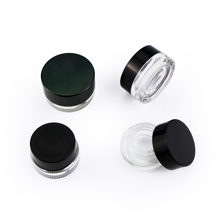 Custom logo 3ml 5ml 7ml small skincare round cylinder cosmetic eye lotion cream glass container jar with screw lid