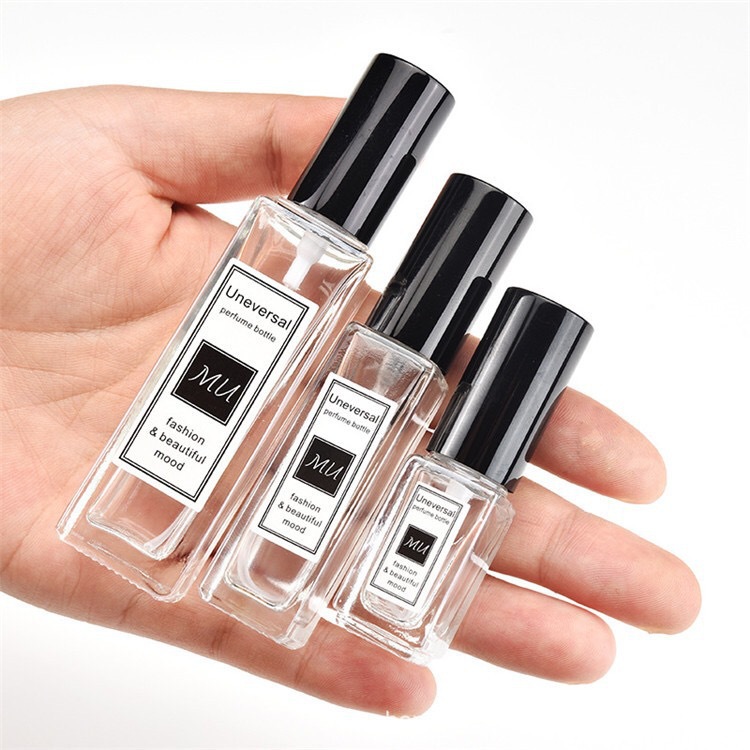 Custom logo 5ml 10ml 15ml 30ml 50ml 100ml thin square high-end clear glass spray perfume bottle cosmetic package container