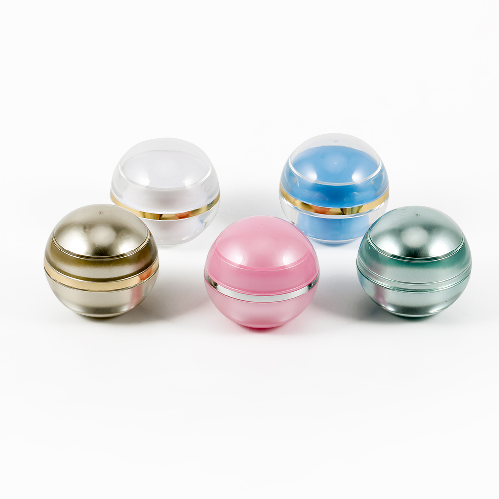 Custom logo Acrylic Jar Egg Round Shape Face Cream Jars Lip Balm Ball Container Acrylic Cream Container Jar 10g