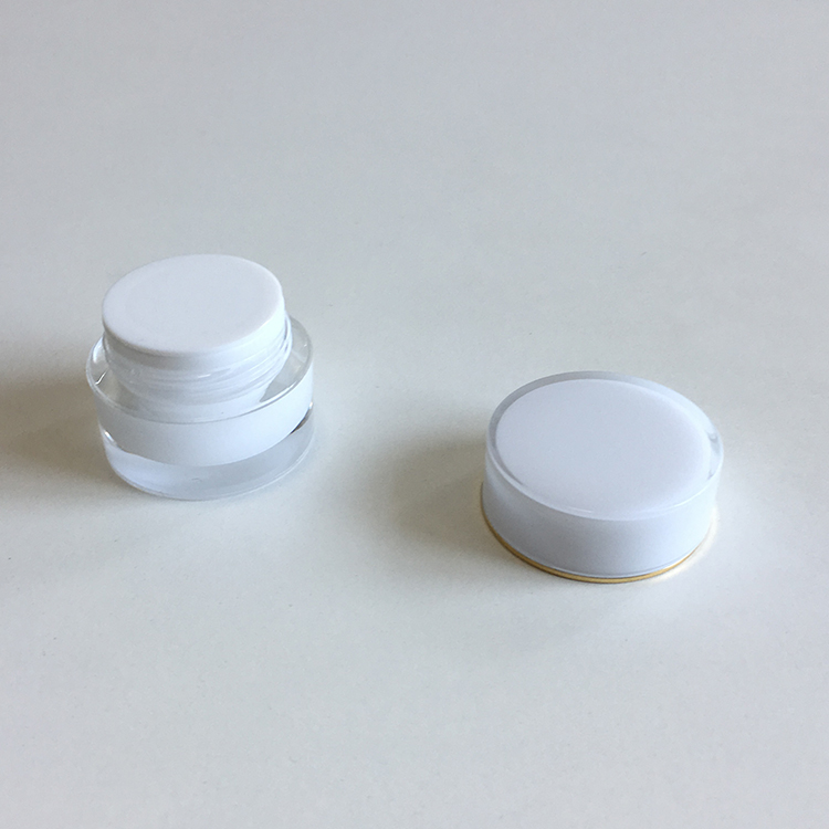 Custom logo Foil Stamping Clear White Cosmetic Container 5g Plastic Acrylic Nail Gel Jars
