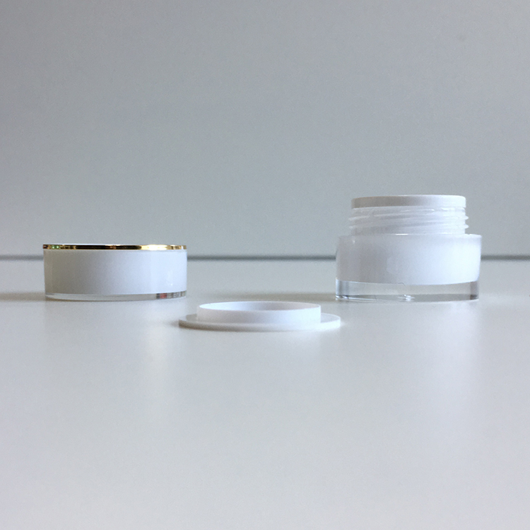 Custom logo Foil Stamping Clear White Cosmetic Container 5g Plastic Acrylic Nail Gel Jars