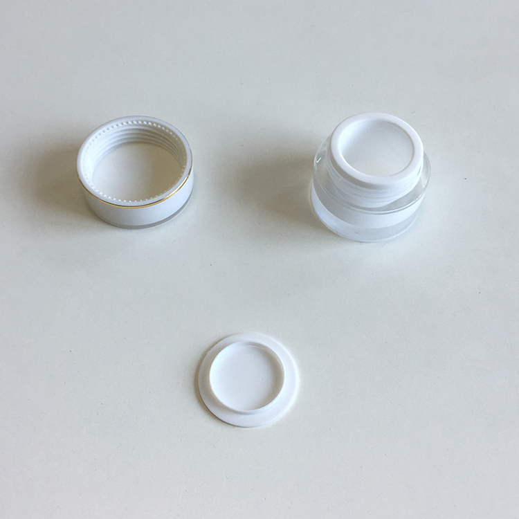 Custom logo Foil Stamping Clear White Cosmetic Container 5g Plastic Acrylic Nail Gel Jars