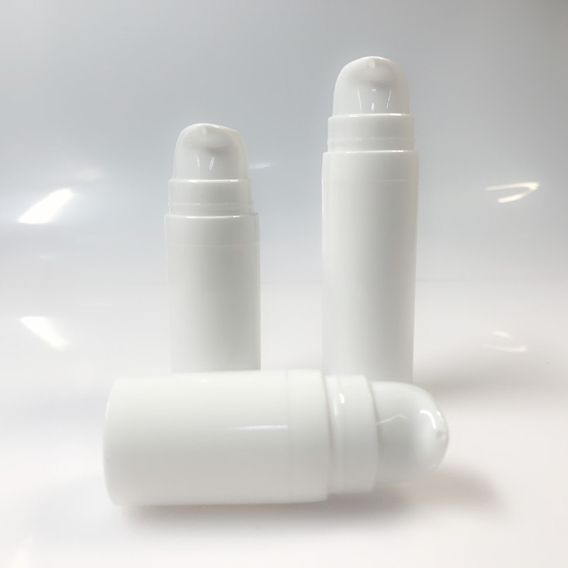 Custom logo Mini Sample bottle PP plastic white 5ml 10ml 15ml airless cosmetic pump bottle for lotion serum