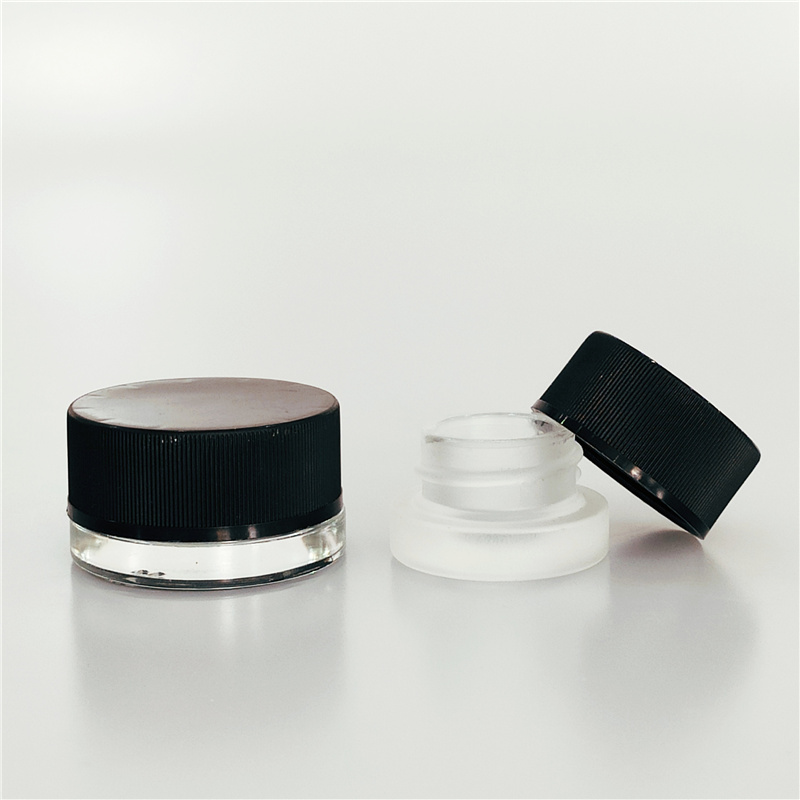 Custom logo and printed glass cream jar 3ml 5ml 7ml 9ml cosmetic glass jar child proof /childproof with CR lid
