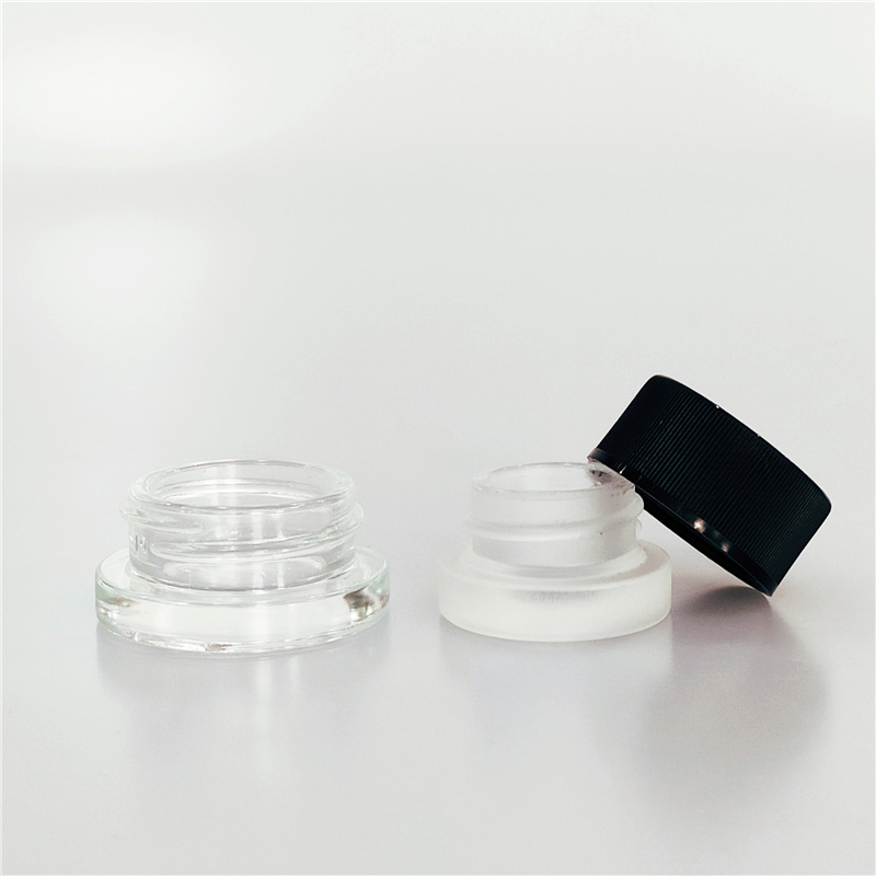 Custom logo and printed glass cream jar 3ml 5ml 7ml 9ml cosmetic glass jar child proof /childproof with CR lid