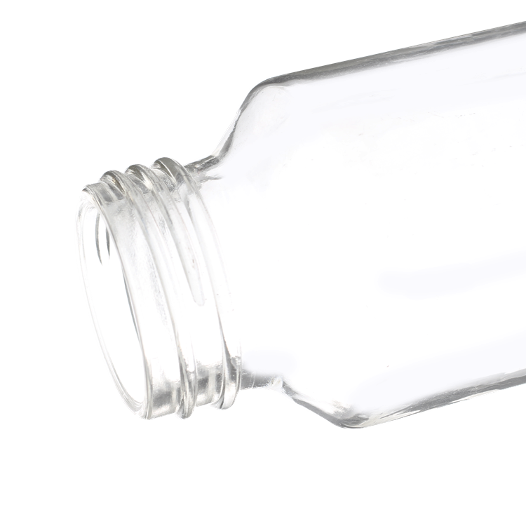 Custom logo bulk empty fruit juice milk coffee glass 500ml water glass bottle with plastic lid