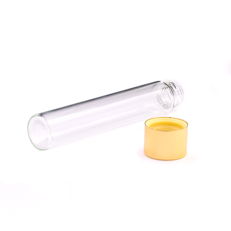Custom logo clear glass test tube with childproof lid,vape pen glass doob tubes for packaging pre roll