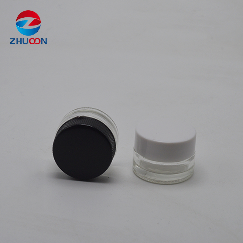 Custom logo cosmetic dab wax packing concentrate containers 5ml violet glass jar with lids