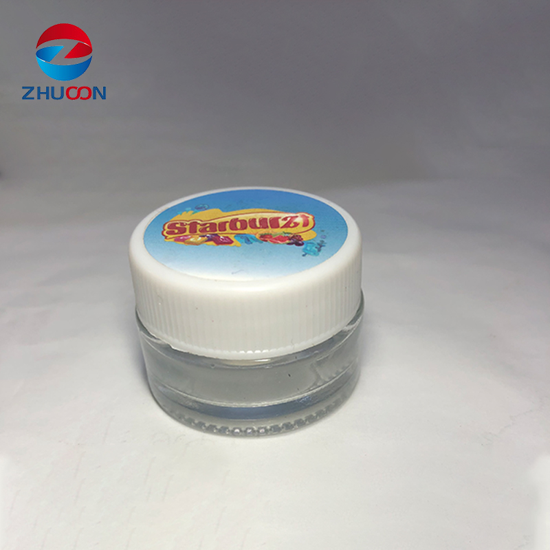 Custom logo cosmetic dab wax packing concentrate containers 5ml violet glass jar with lids