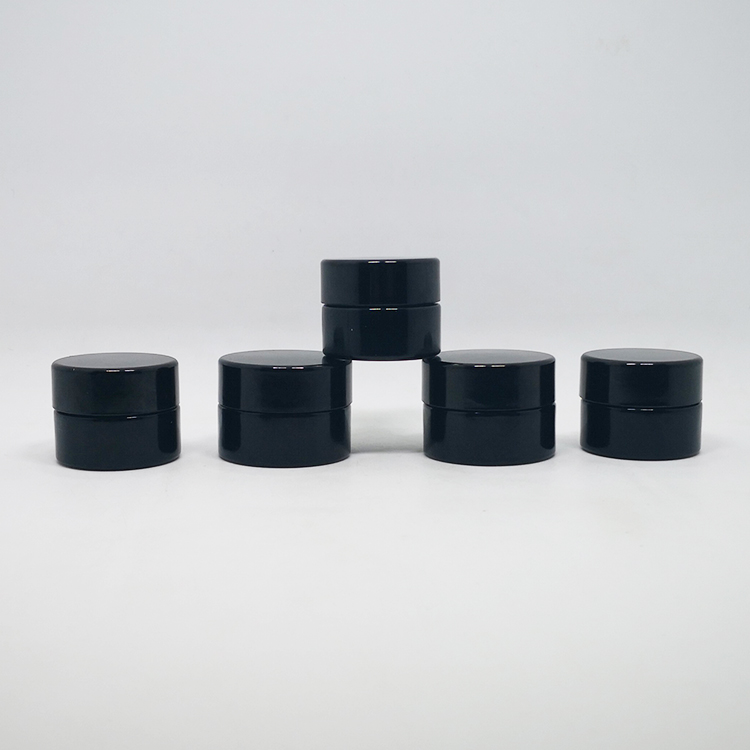 Custom logo cosmetic dab wax packing concentrate containers 5ml violet glass jar with lids