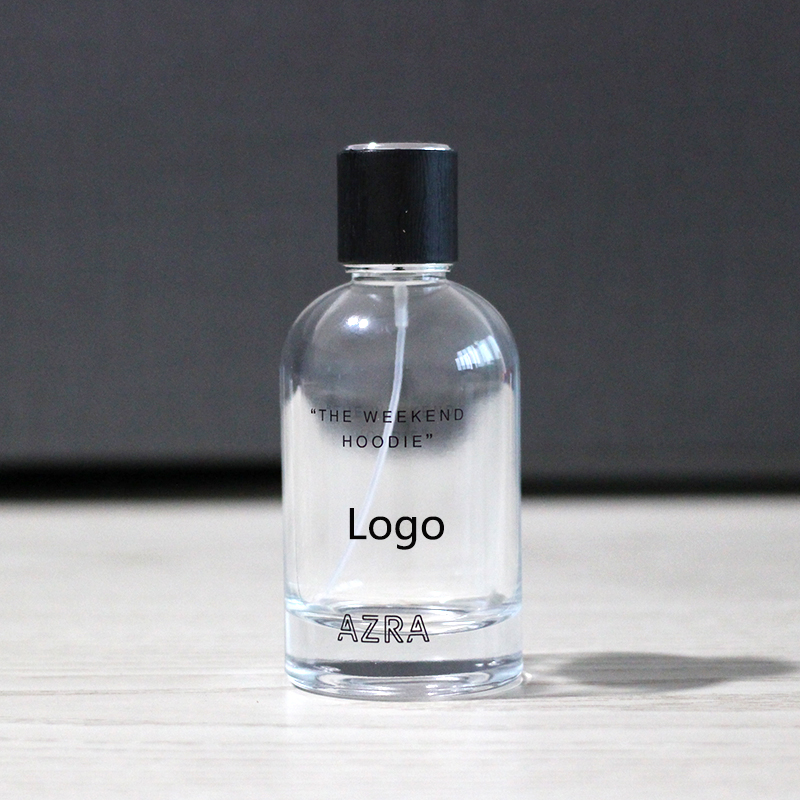 Custom logo cylinder 50ml 100ml empty glass perfume bottles