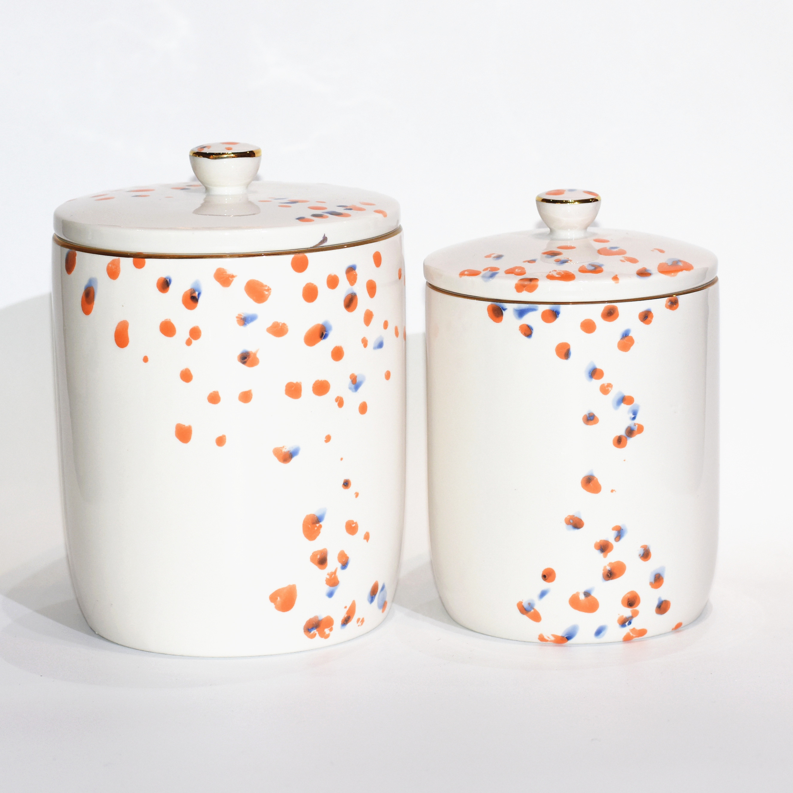 Custom logo cylinder Customized Matte or Shiny Glazed Color Clay Novelty Food Serving Ceramic Storage Jars for Home Decoration
