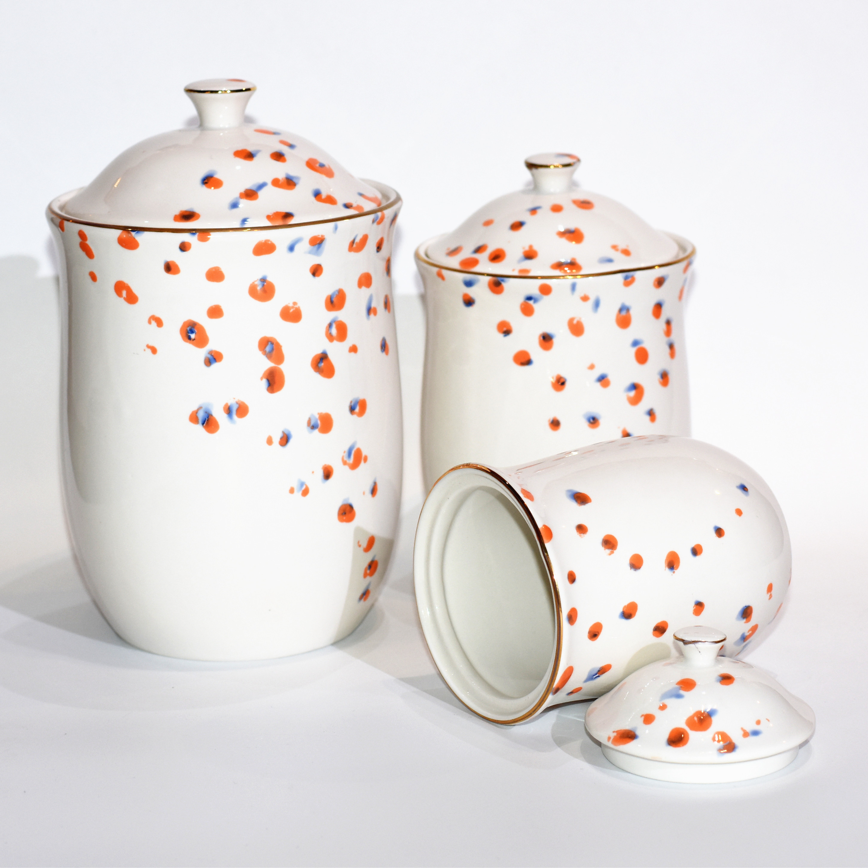 Custom logo cylinder Customized Matte or Shiny Glazed Color Clay Novelty Food Serving Ceramic Storage Jars for Home Decoration