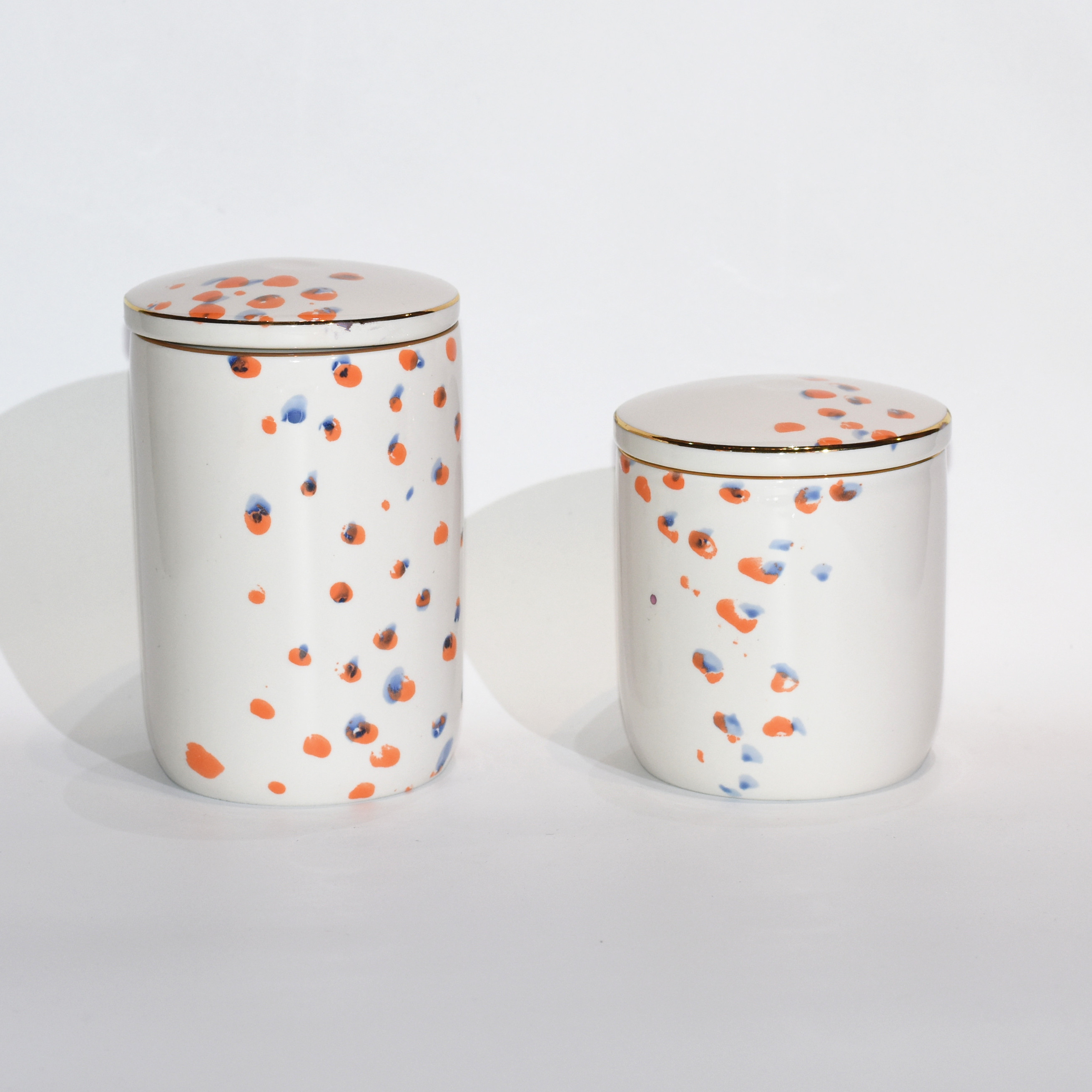 Custom logo cylinder Customized Matte or Shiny Glazed Color Clay Novelty Food Serving Ceramic Storage Jars for Home Decoration