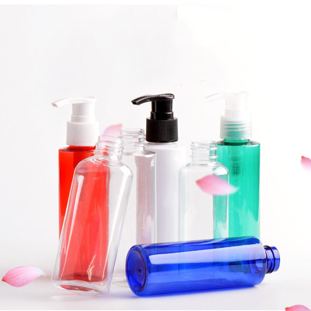 Custom logo empty pet plastic lotion bottle with pump in stock