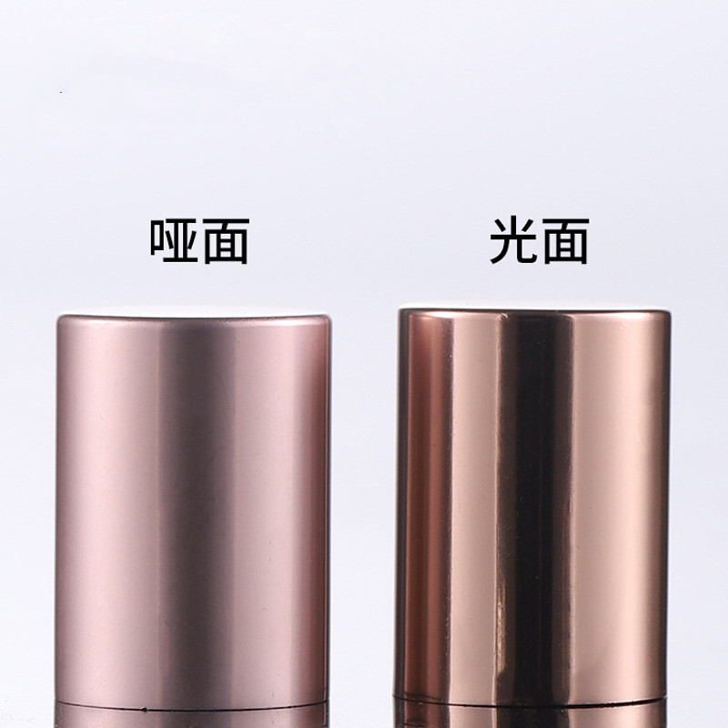 Custom logo eye cream high-end 10ml 5ml rose gold glass toller ball bottle with matte rose pink cap cosmetic package container