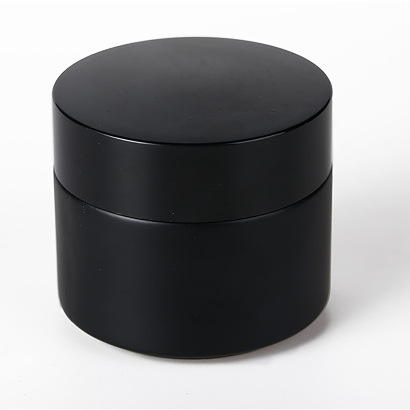 Custom logo free lead 5ml 10ml 15ml 20ml 25ml 30ml 50ml 100ml matte black glass jar for cream cosmetic package container