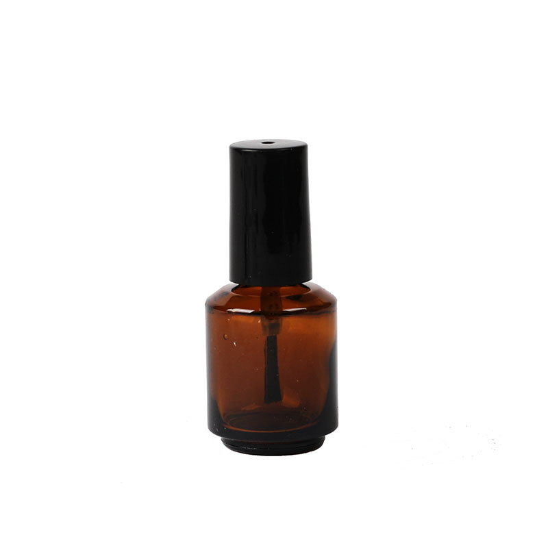 Custom logo free lead 7ml 10ml 15ml brown square high-end glass nail oil bottle cosmetic package container in good price