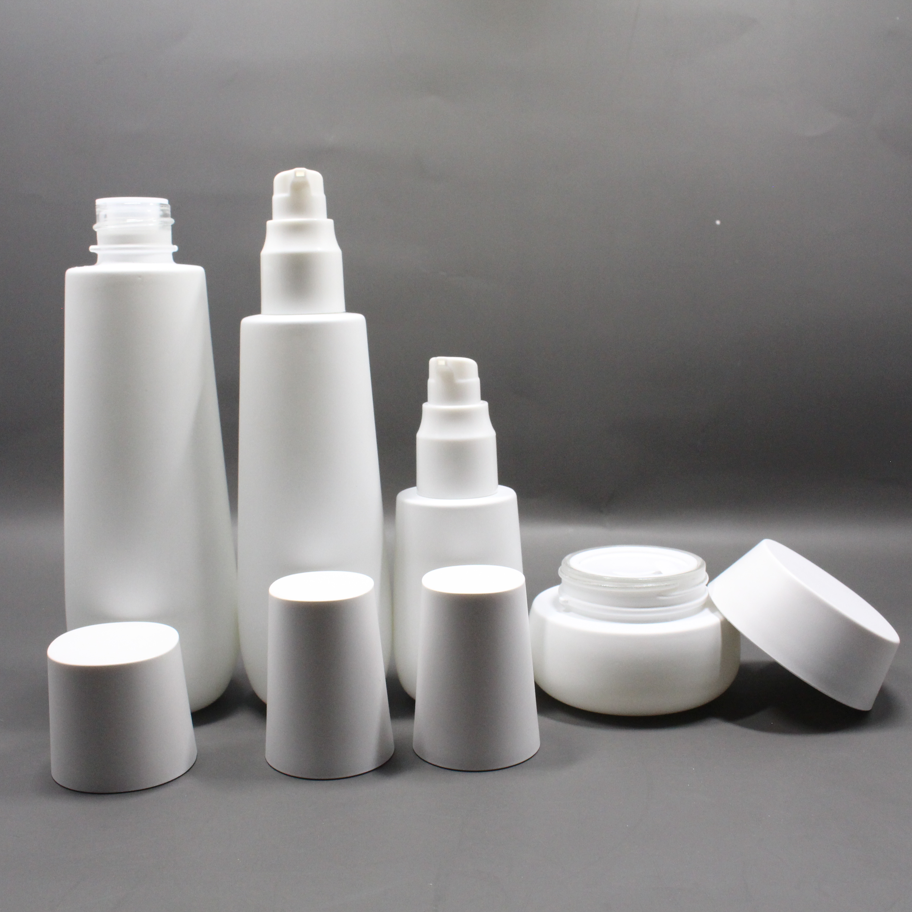 Custom logo glass white bottle face cream jar skincare luxury cosmetic packaging skin care packaging sets emballage cosmetic