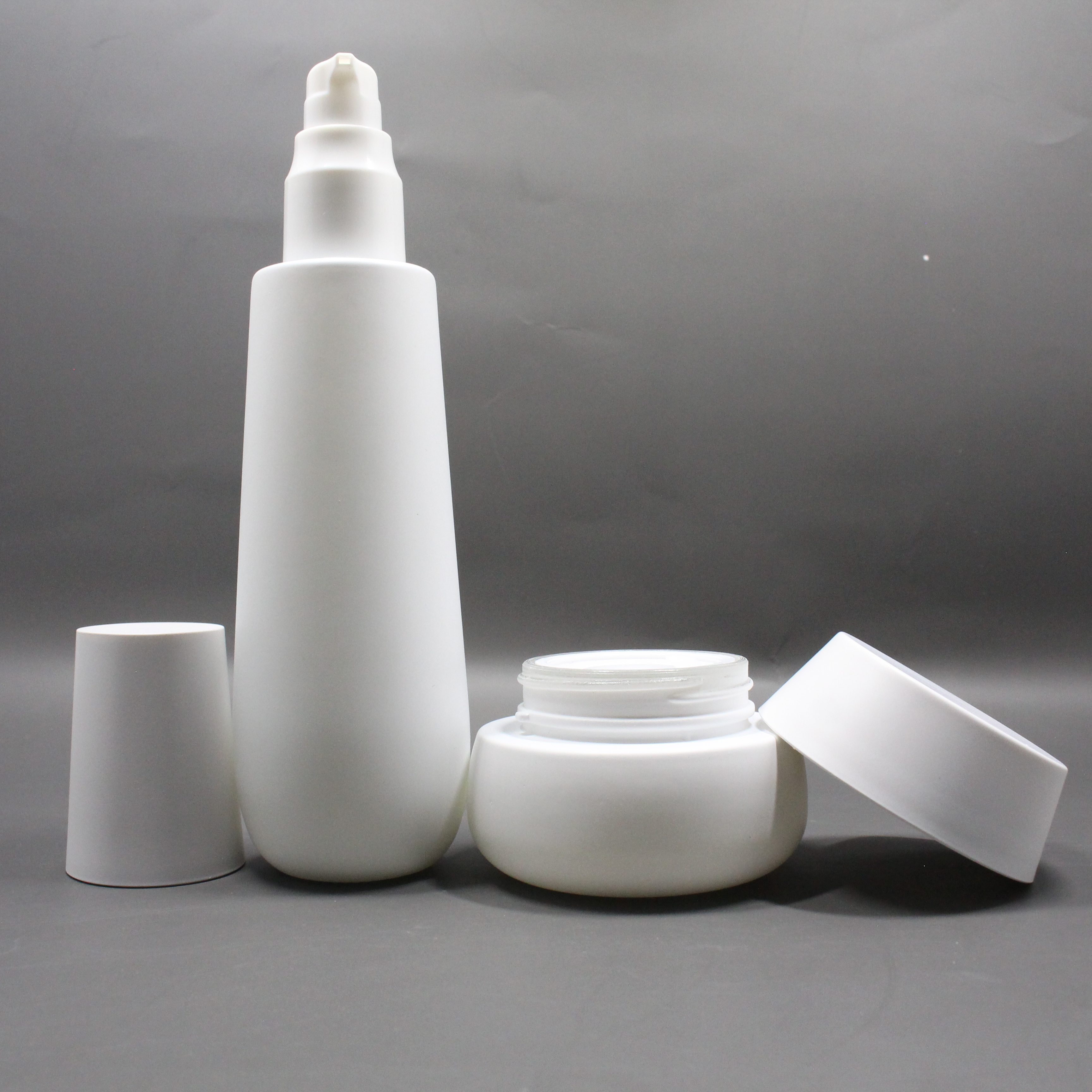 Custom logo glass white bottle face cream jar skincare luxury cosmetic packaging skin care packaging sets emballage cosmetic