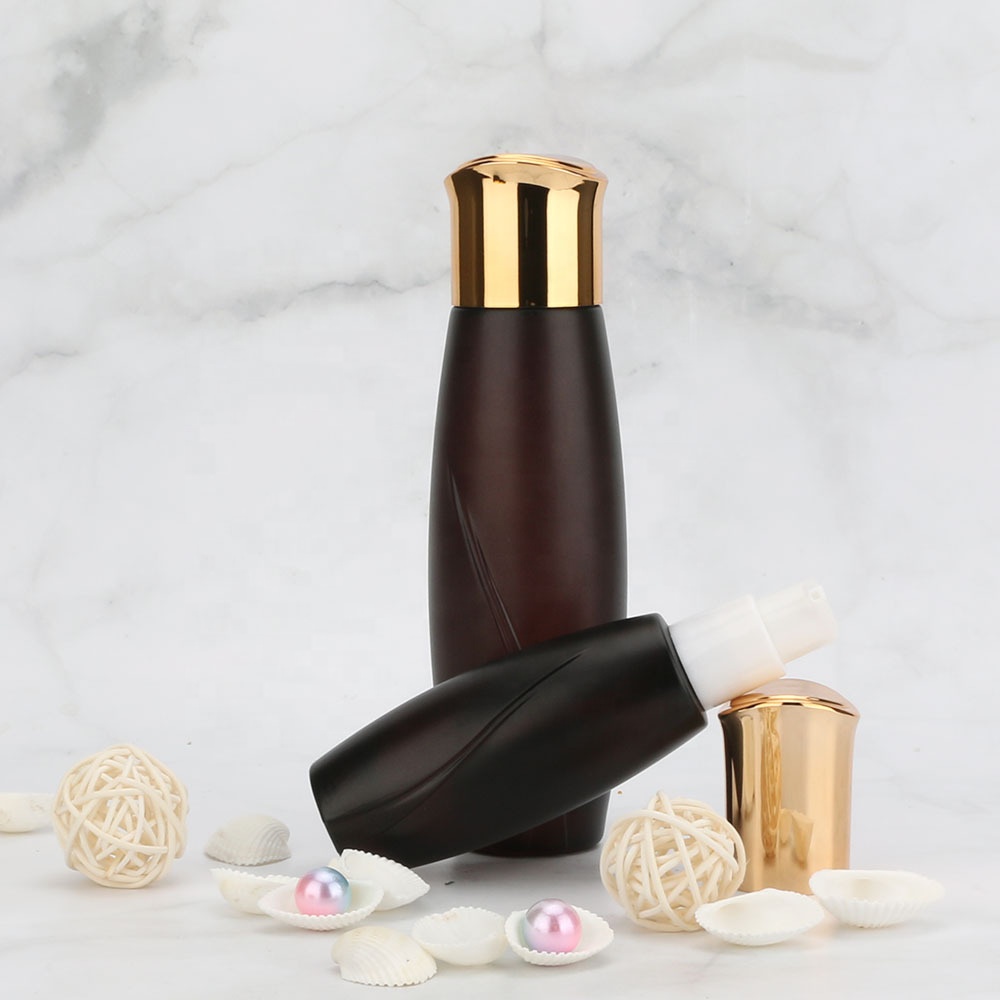 Custom logo high quality black Cosmetic glass bottle with golden caps 30g 50g 40ml 100ml 120ml cosmetic container package