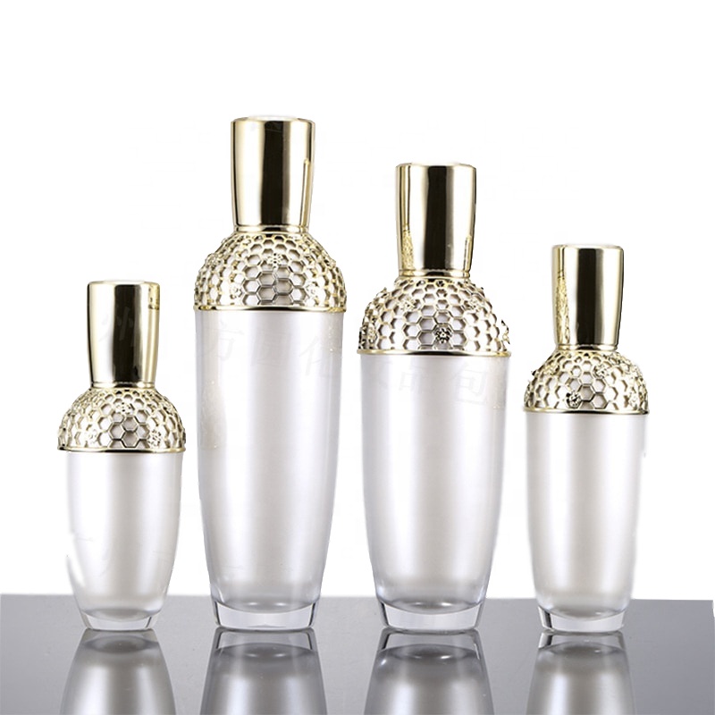 Custom logo luxurious High-grade luxury cosmetic bottles court retro acrylic cosmetic bottle and jar cosmetic container package